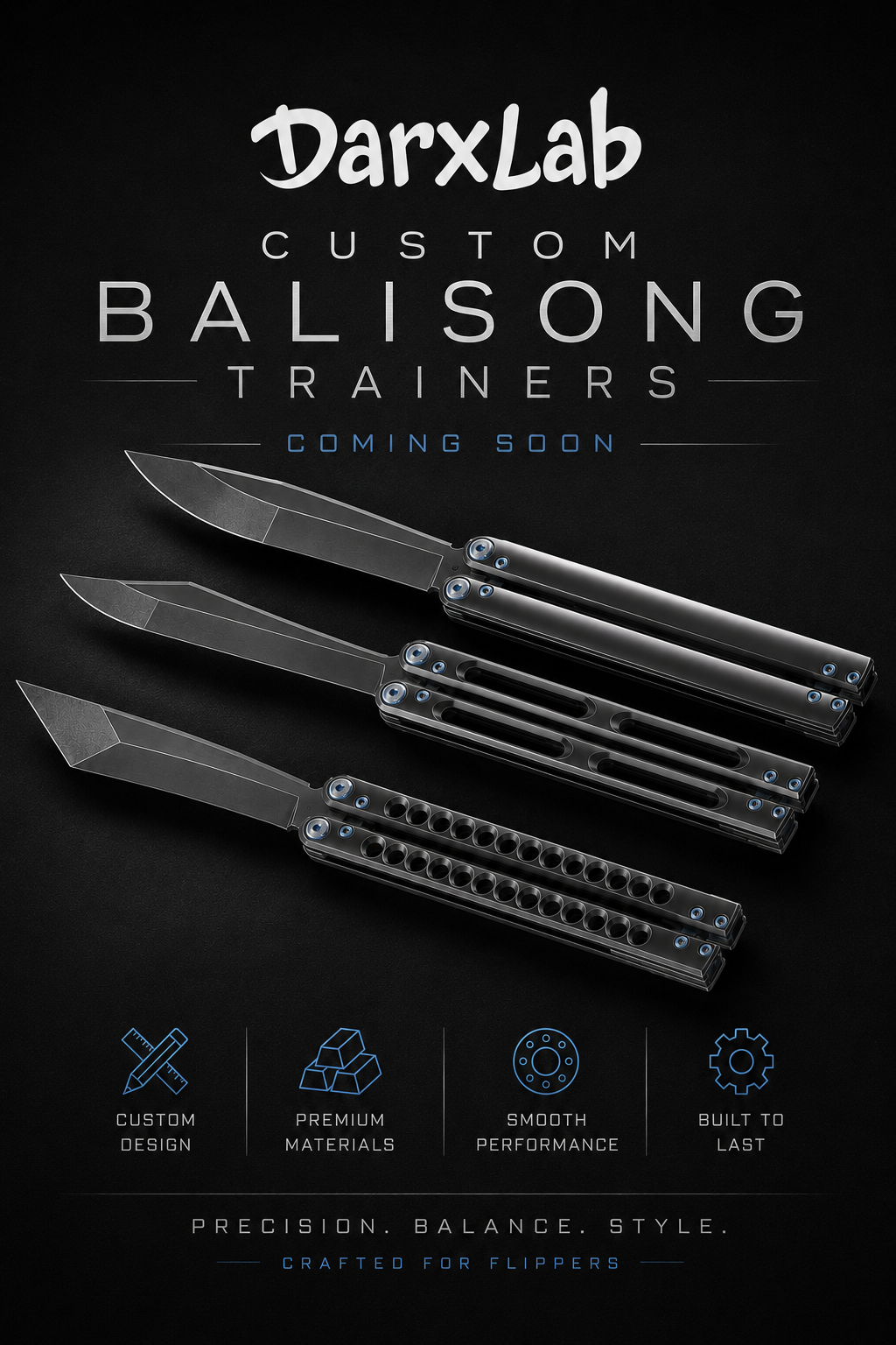 DarxLab custom balisong trainers coming soon